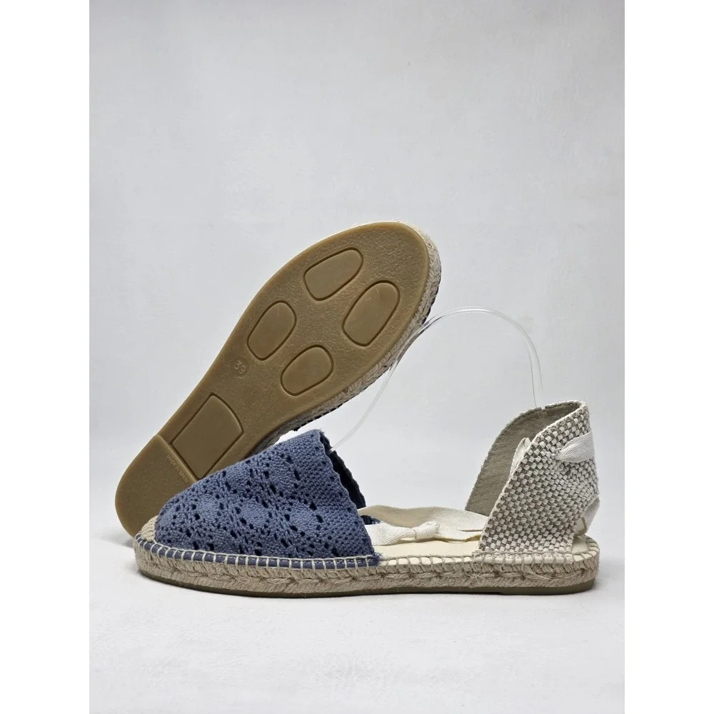 Gaimo Womens Espadrilles Blue Ankle Lace Up Sandals Made In Spain Size 9 New